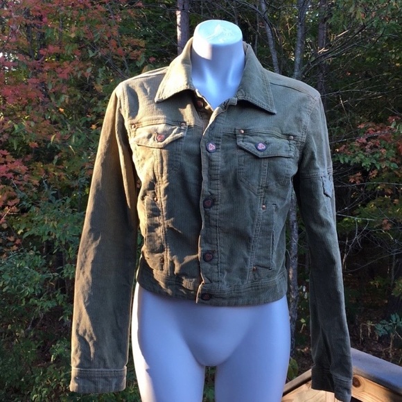 Corduroy jean jacket with copper accents rivets M - Picture 1 of 10